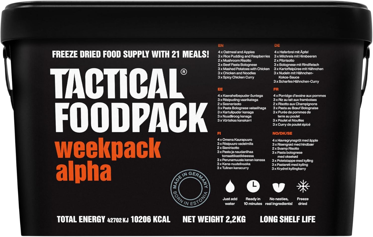 Tactical Foodpack Weekpack Alpha (21 comidas)